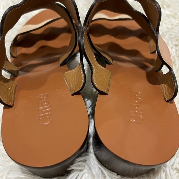 Chloe Lauren Scalloped Sandals in Maple Pink - size 37 US 7 - Picture 4 of 13